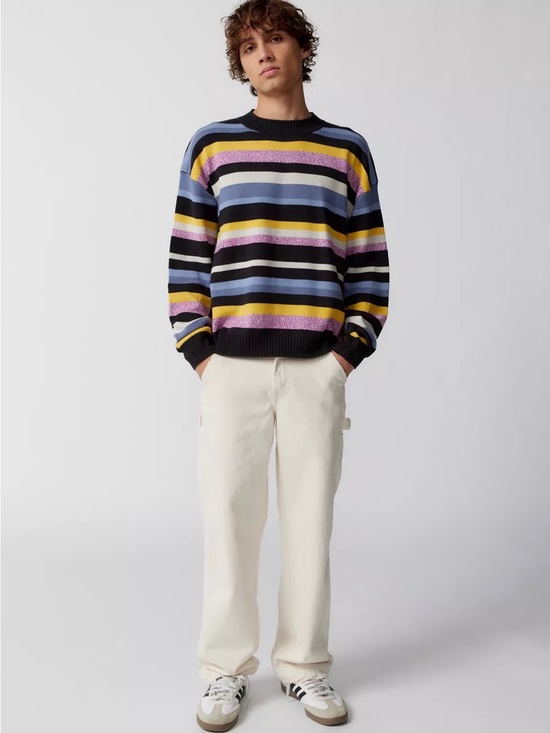 Other - BDG Men’s Stripe Crew Neck Sweater Cotton Blend Size S Fall Layers Preppy